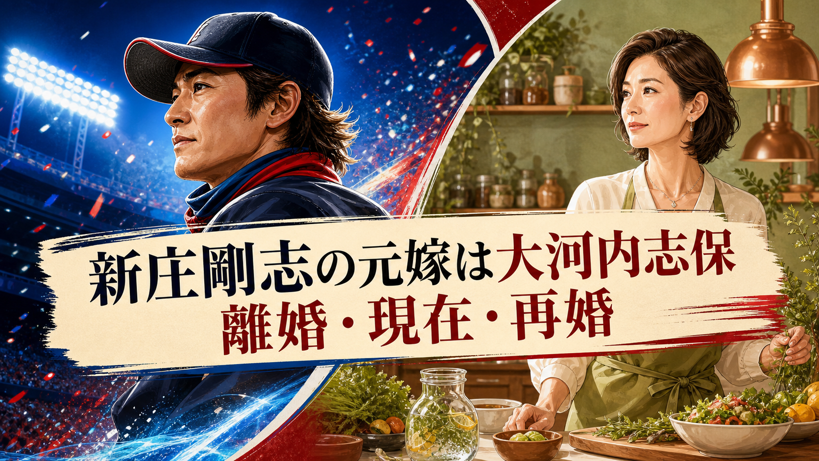 新庄剛志の元嫁・大河内志保との結婚と離婚、現在をまとめたイメージ