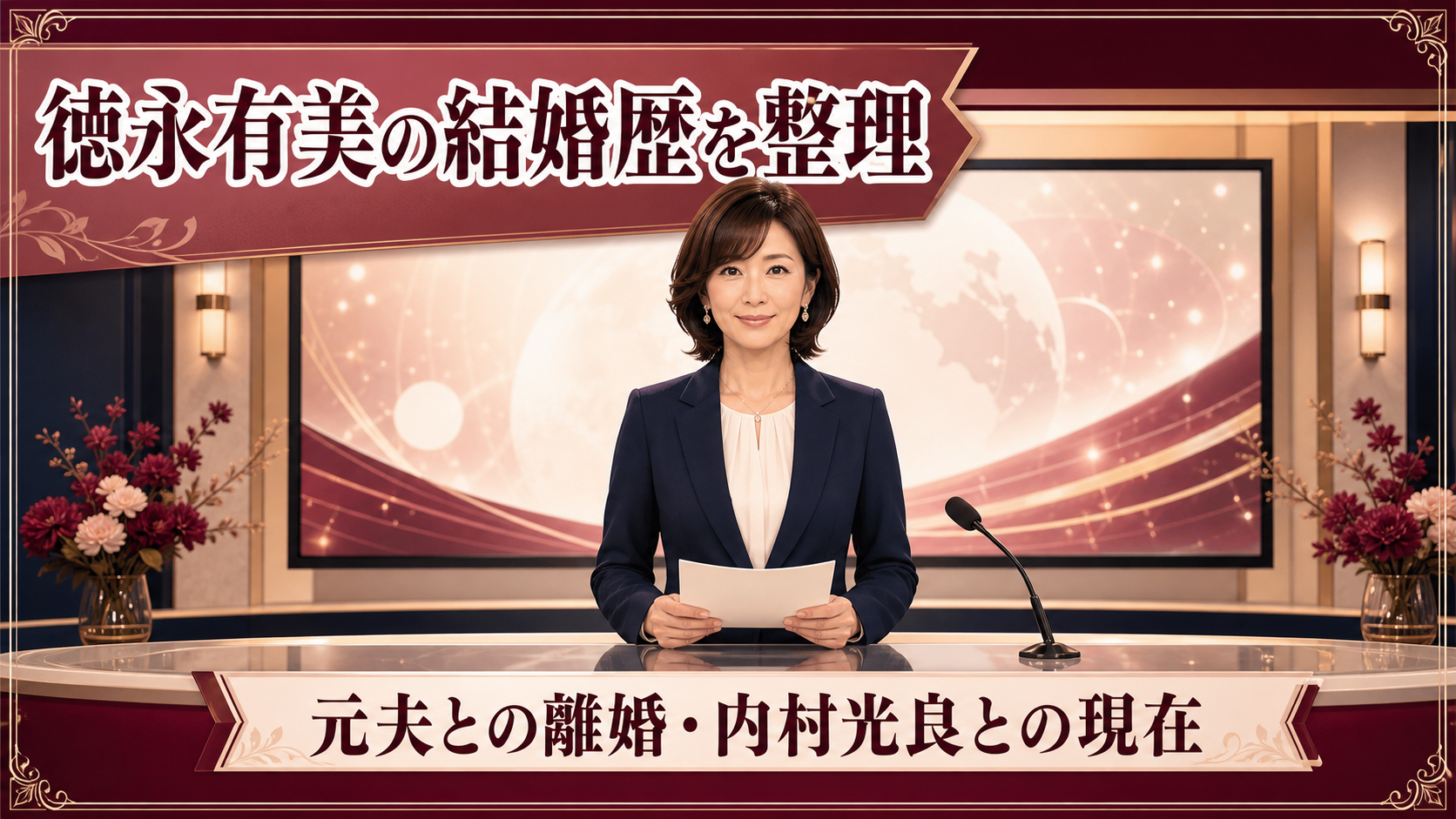 徳永有美の結婚歴と元夫との離婚・内村光良との現在を整理したイメージ